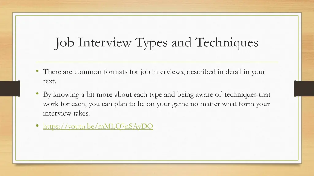 job interview types and techniques