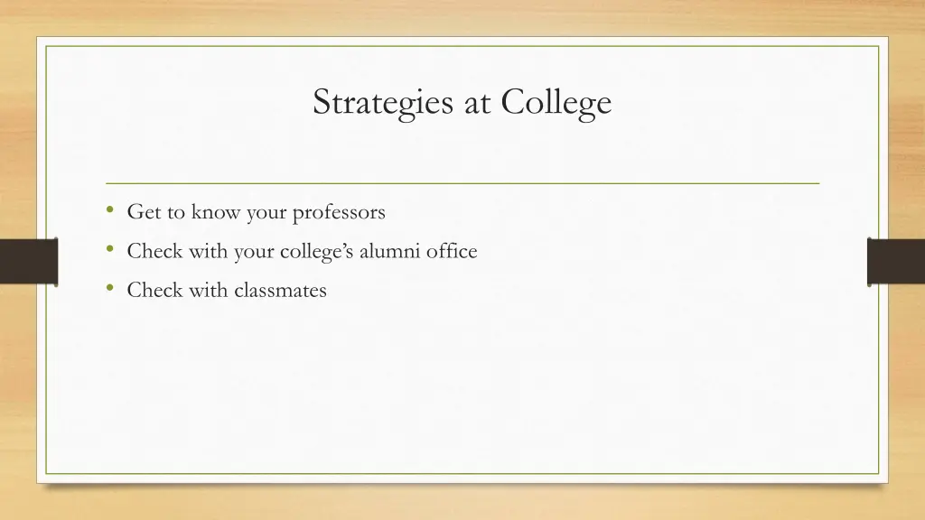 strategies at college