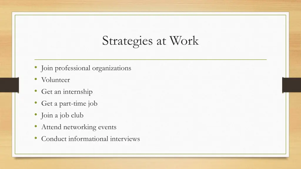 strategies at work