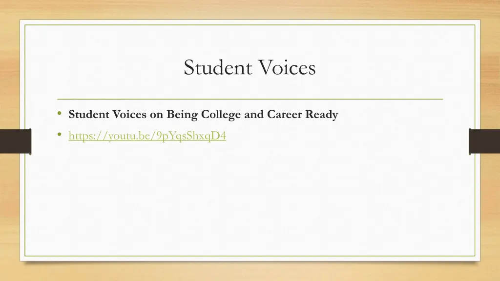student voices