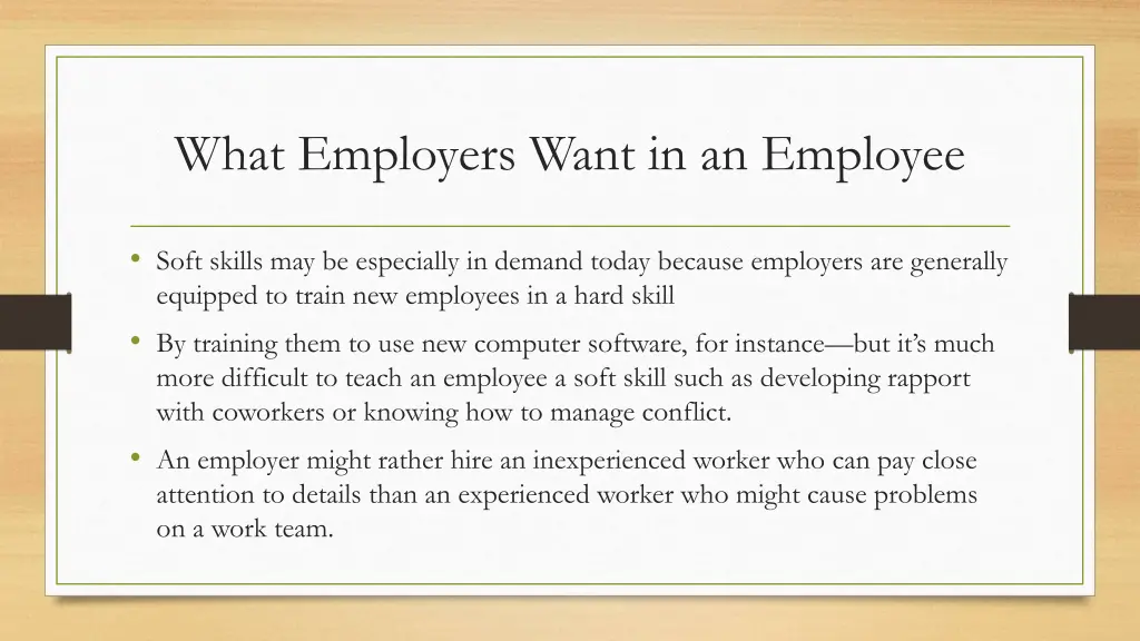 what employers want in an employee