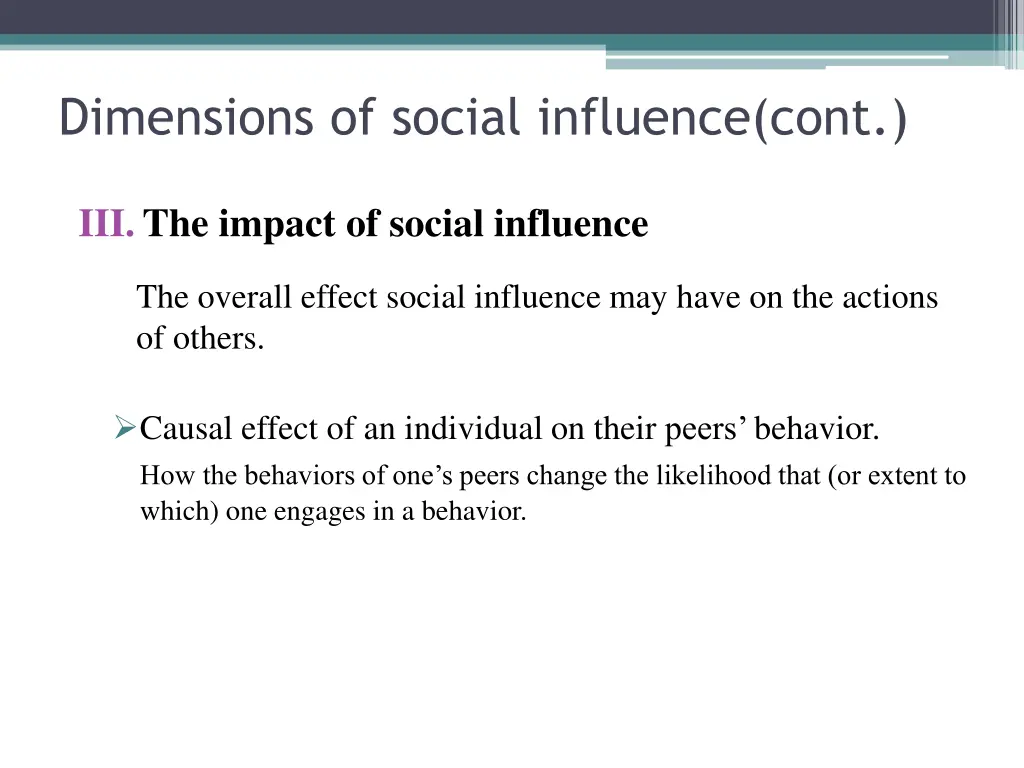 dimensions of social influence cont 1