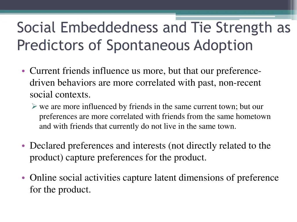 social embeddedness and tie strength