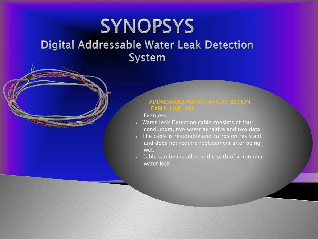 addressable water leak detection features water