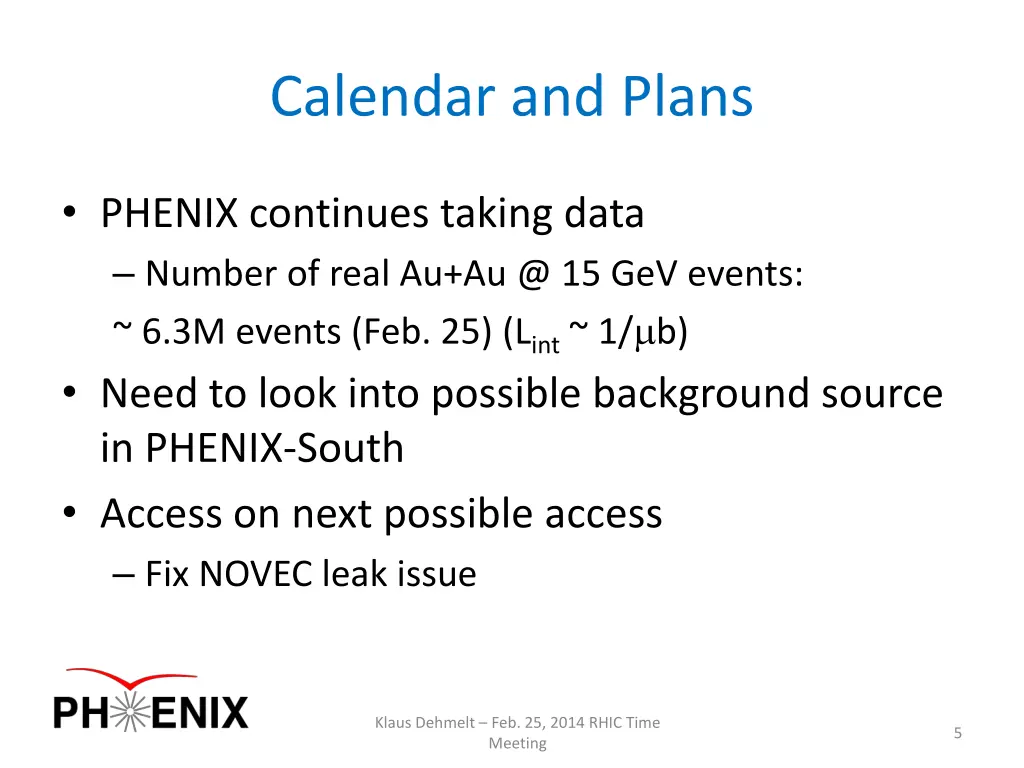calendar and plans