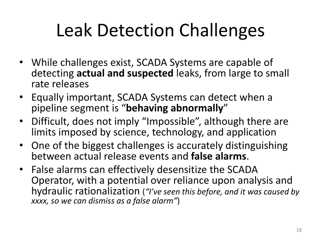 leak detection challenges