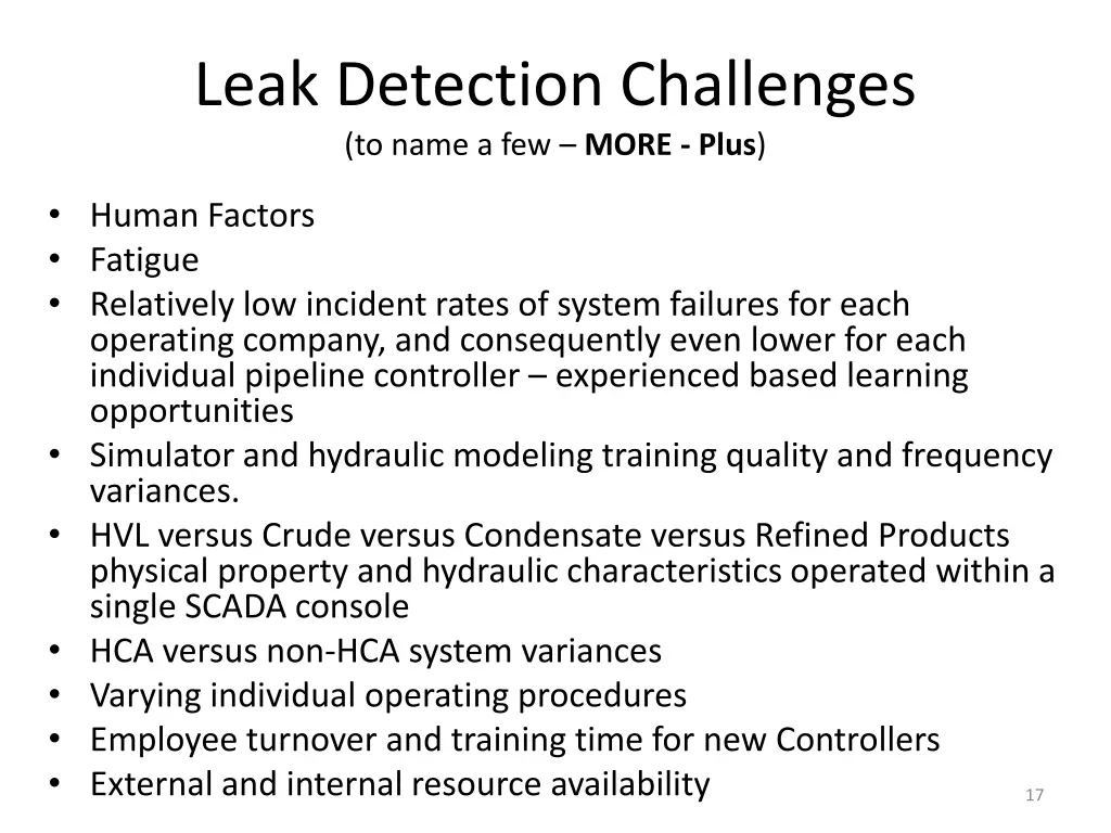 leak detection challenges to name a few more plus