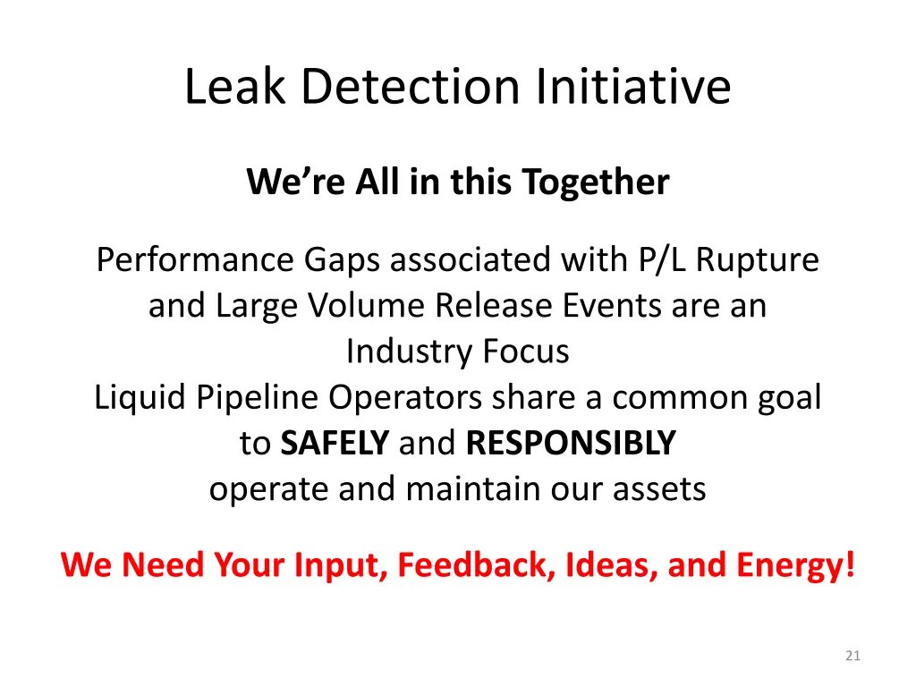 leak detection initiative