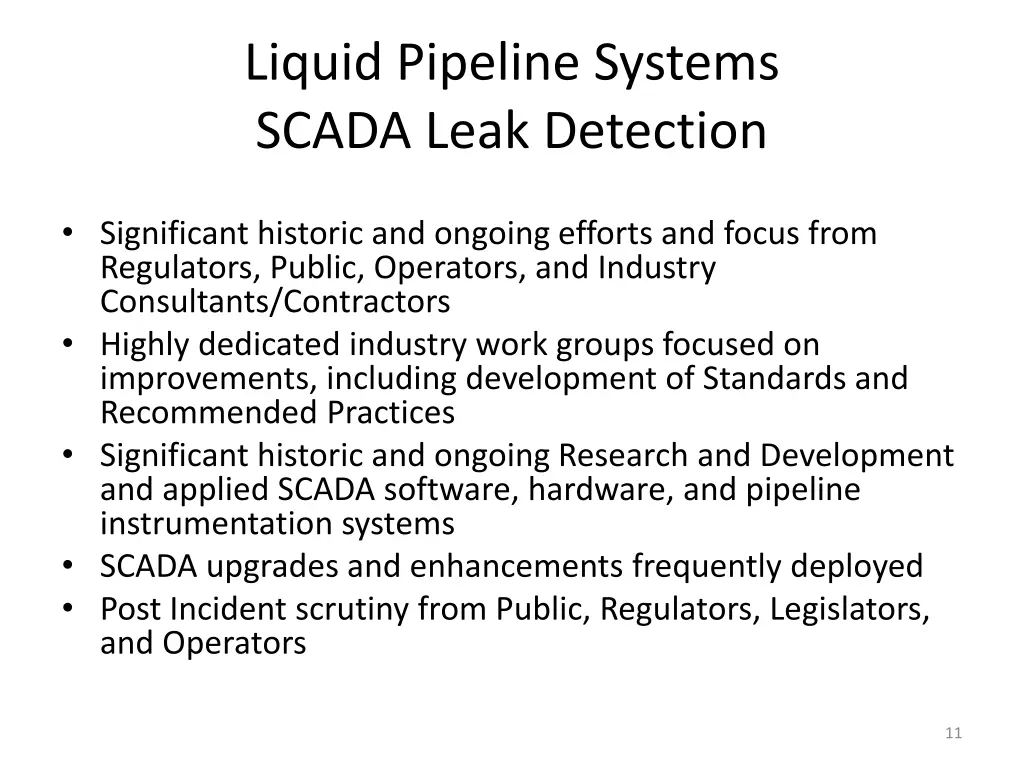 liquid pipeline systems scada leak detection