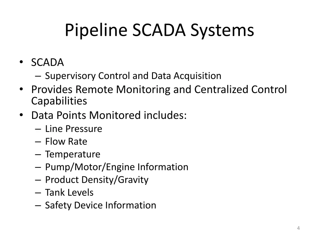 pipeline scada systems