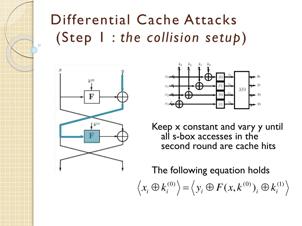 differential cache attacks step 1 the collision