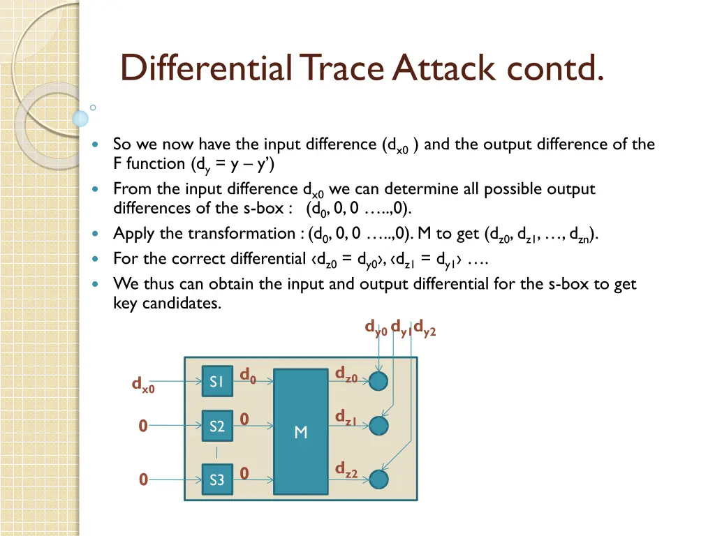 differential trace attack contd