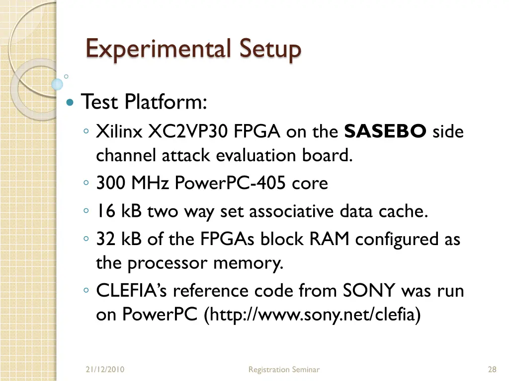 experimental setup