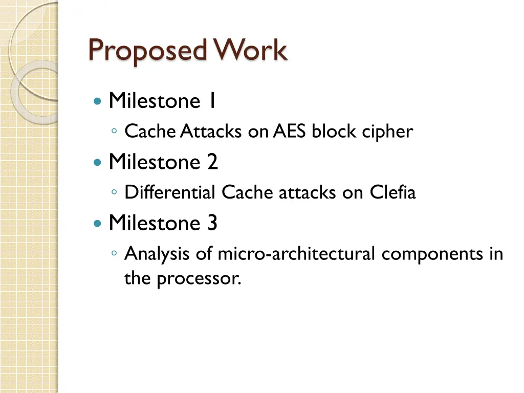 proposed work