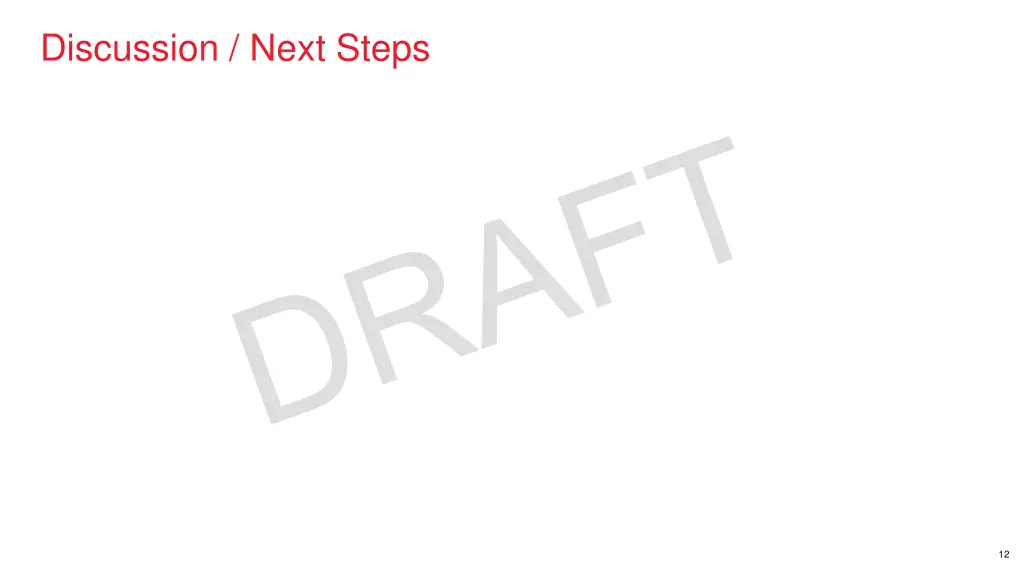 discussion next steps