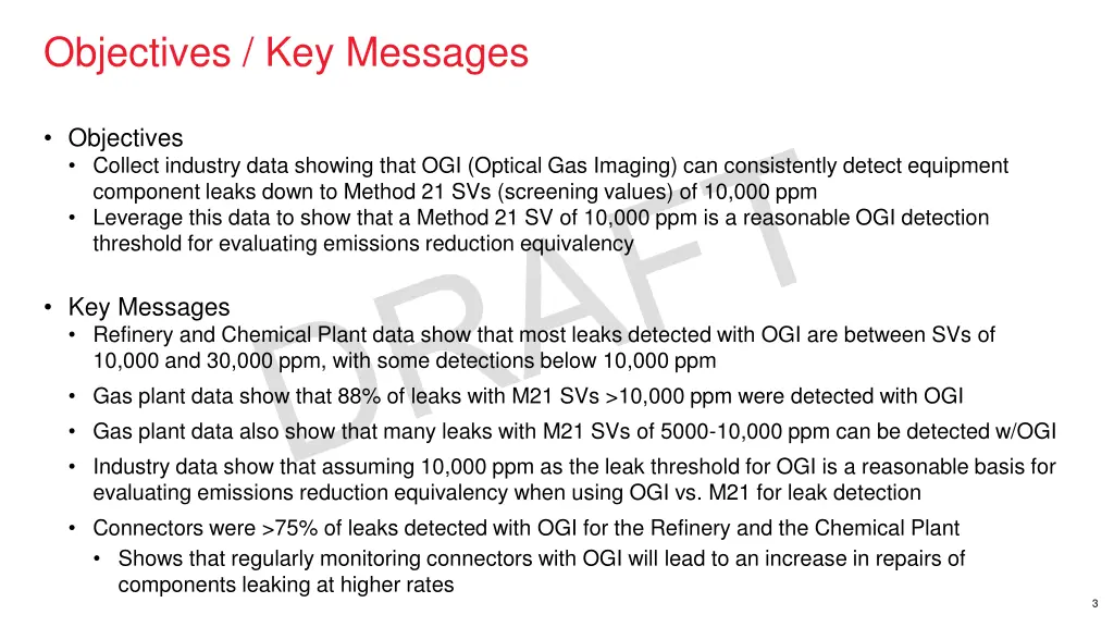 objectives key messages