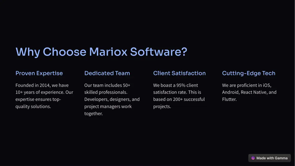 why choose mariox software