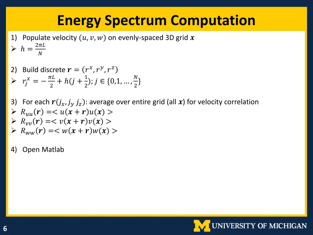 energy spectrum computation