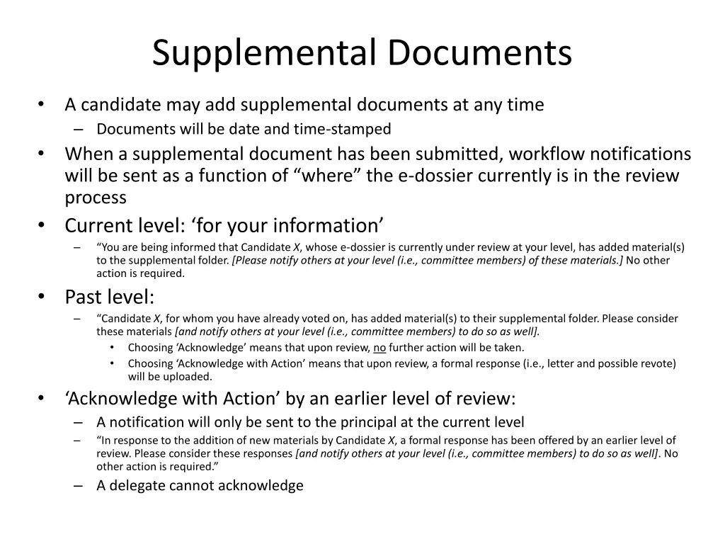 supplemental documents