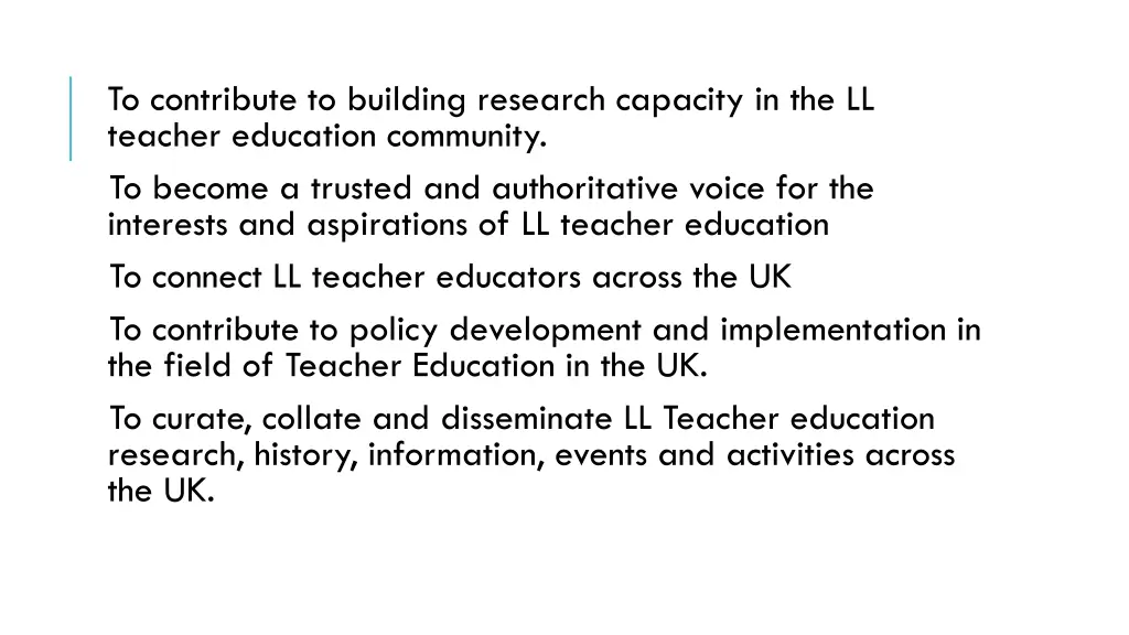 to contribute to building research capacity