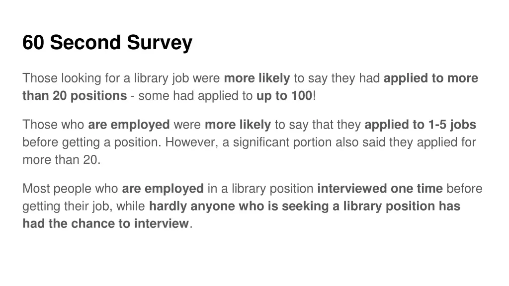 60 second survey