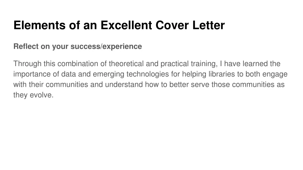 elements of an excellent cover letter 1