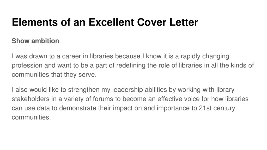 elements of an excellent cover letter 2
