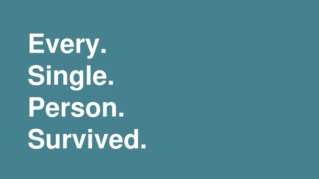 every single person survived