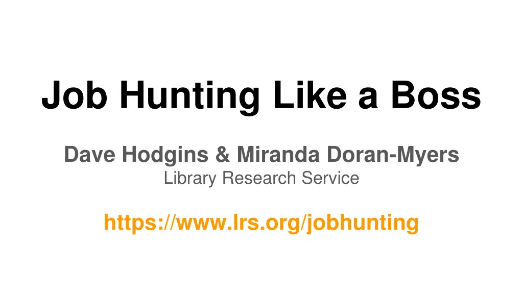 job hunting like a boss