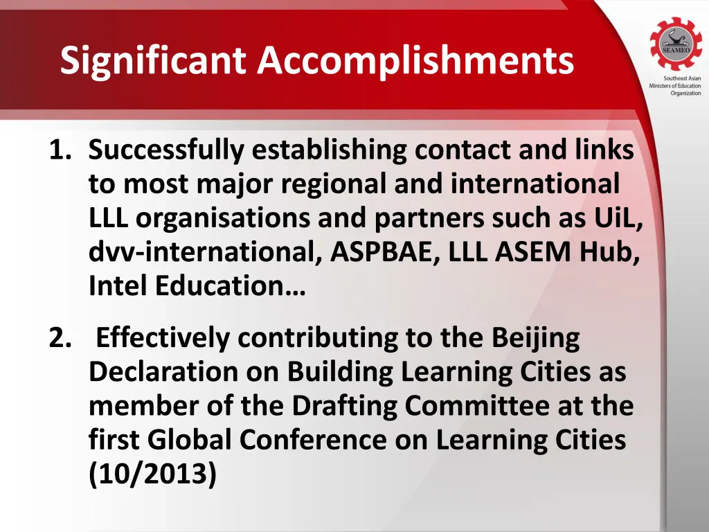 significant accomplishments