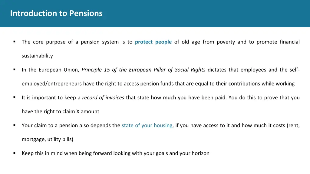 introduction to pensions