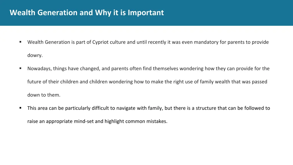 wealth generation and why it is important