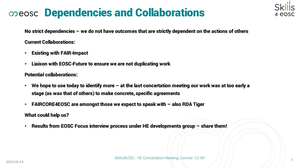 dependencies and collaborations
