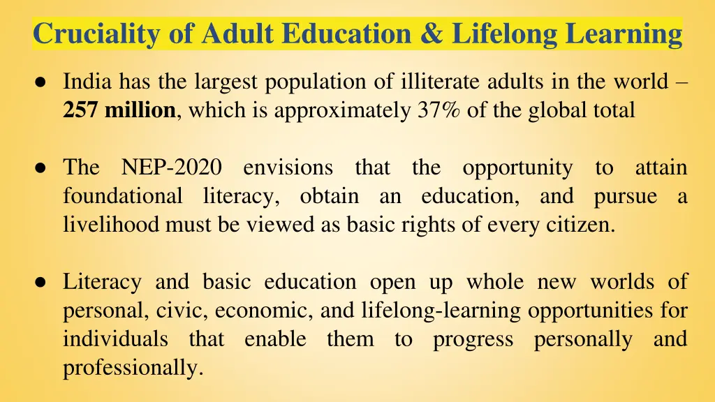 cruciality of adult education lifelong learning