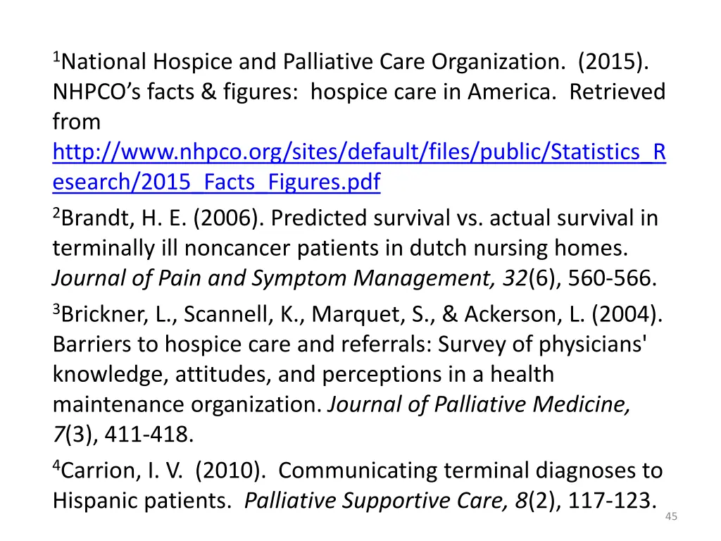 1 national hospice and palliative care