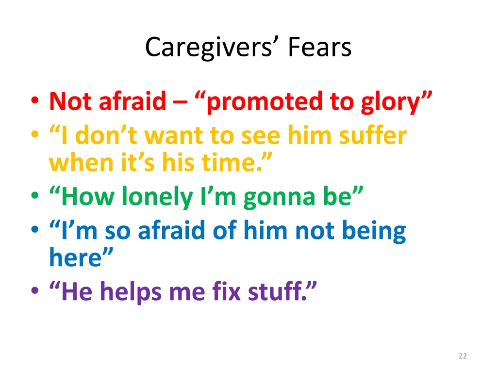 caregivers fears