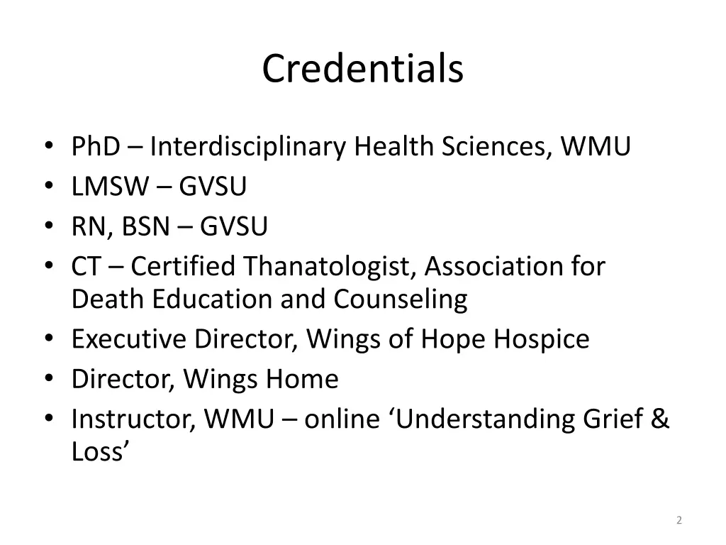 credentials