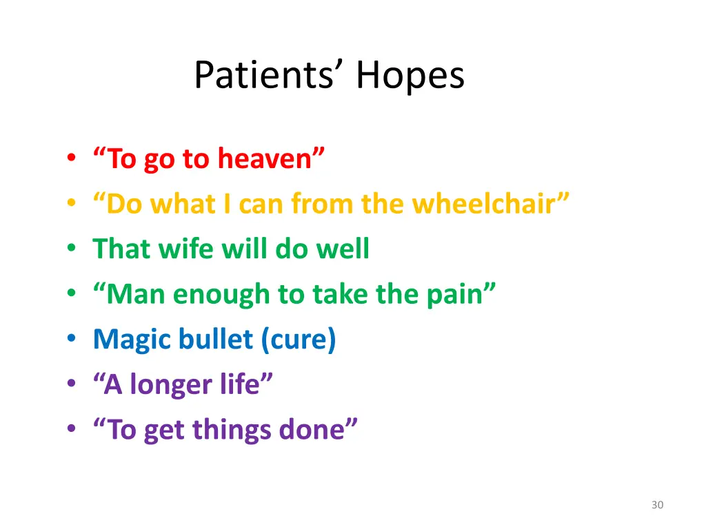 patients hopes
