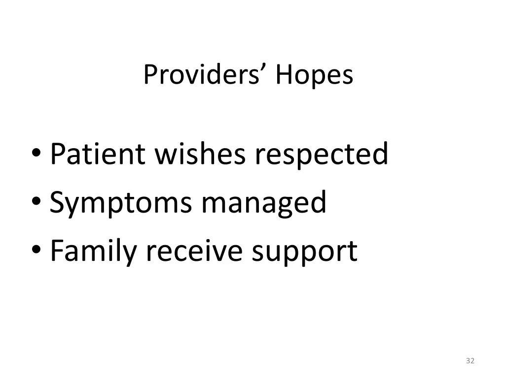 providers hopes