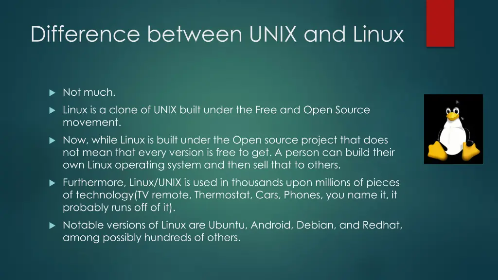 difference between unix and linux
