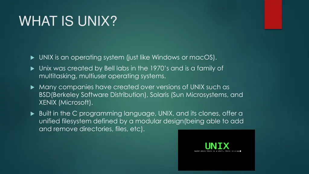 what is unix