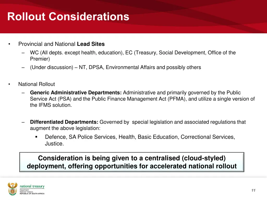 rollout considerations