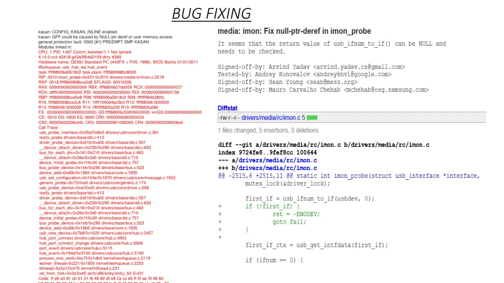 bug fixing