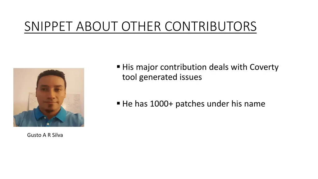 snippet about other contributors