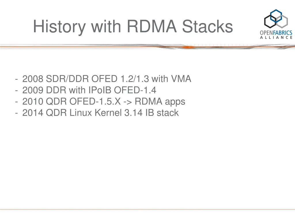history with rdma stacks