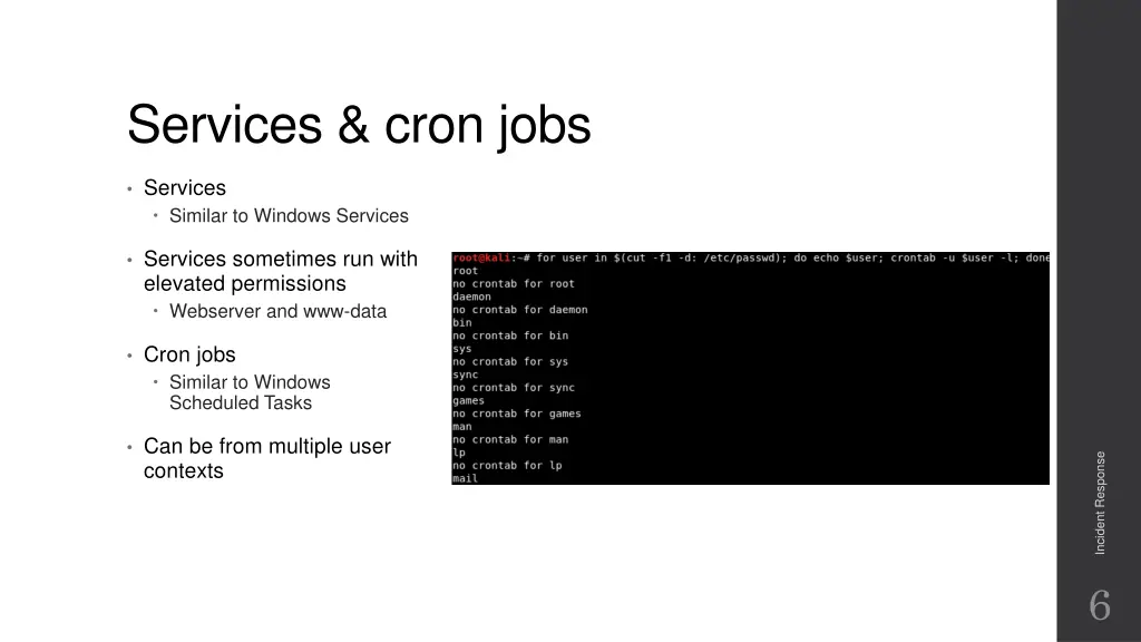 services cron jobs