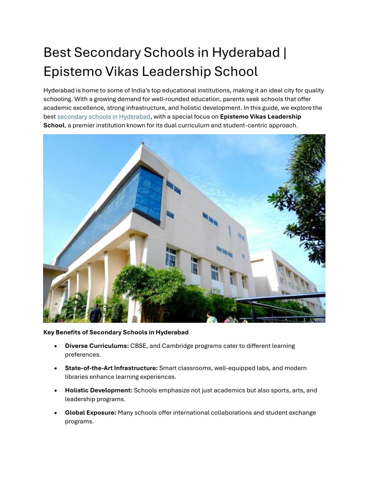 best secondary schools in hyderabad epistemo