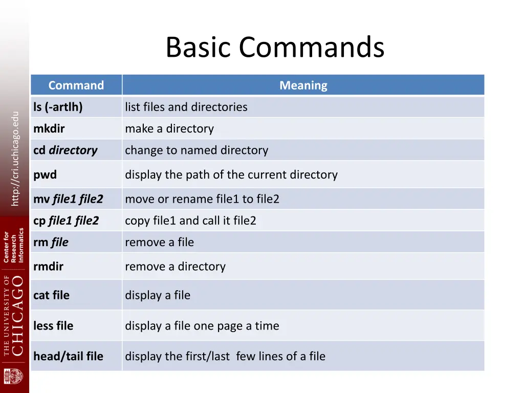 basic commands