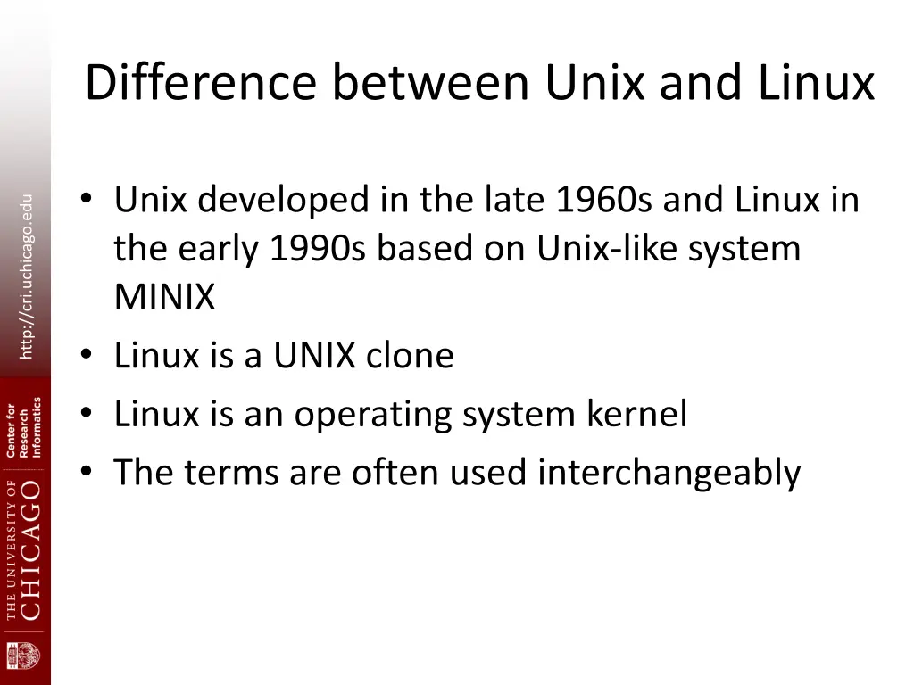 difference between unix and linux