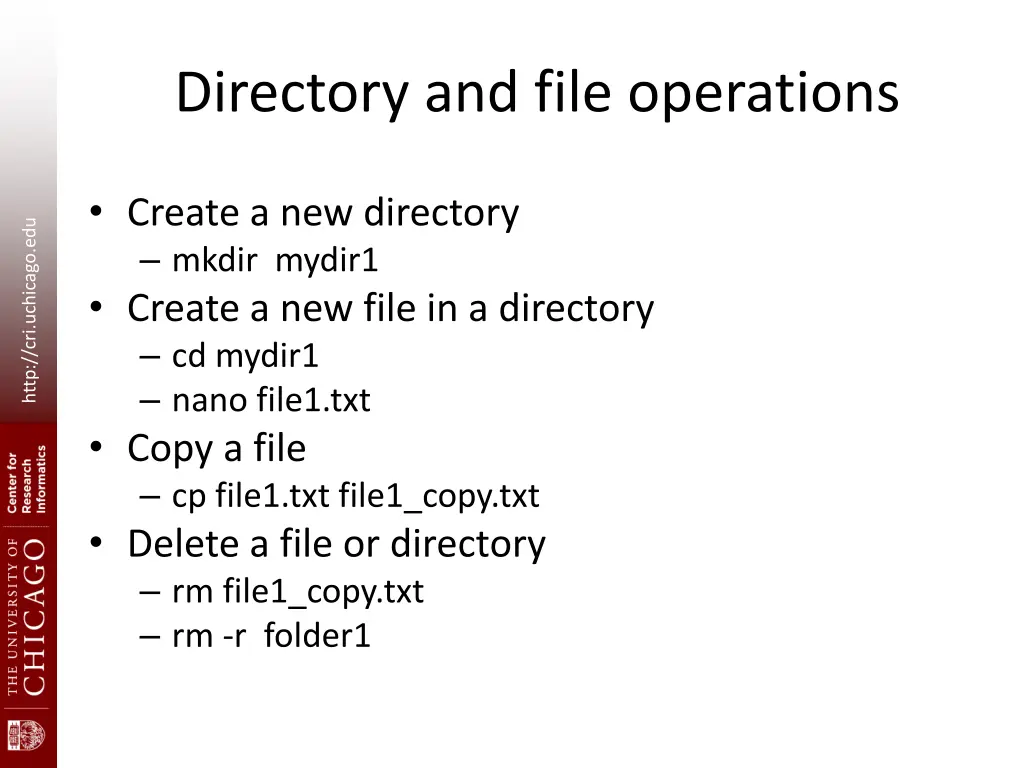 directory and file operations